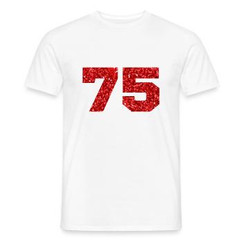 75 paillettes rouge - 75e anniversaire - T-shirt homme - blanc - Devant - AI Model Male 178 dark (178cm)