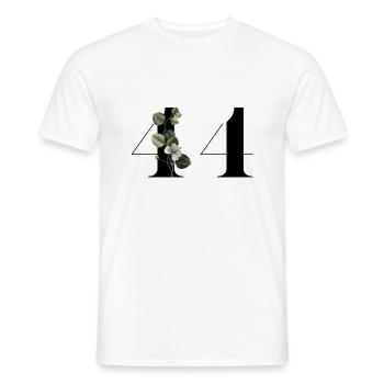 Nummer 44 Grüne Blumen - 44. Blumengeburtstag - Männer T-Shirt - Weiß - Vorne - AI Model Male 178 dark (178cm)