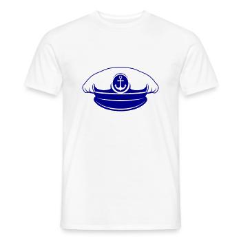 chapeau de marin - T-shirt homme - blanc - Devant - AI Model Male 178 dark (178cm)