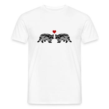 waschbären verliebt - Männer T-Shirt - Weiß - Vorne - AI Model Male 178 dark (178cm)