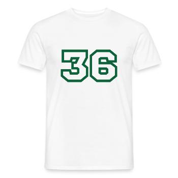 Number 36 green sport - Men's T-Shirt - white - Front - AI Model Male 178 dark (178cm)