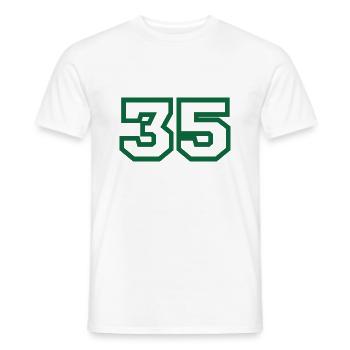 Number 35 green sport - Men's T-Shirt - white - Front - AI Model Male 178 dark (178cm)