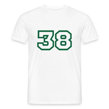 Number 38 green sport - Men's T-Shirt - white - Front - AI Model Male 178 dark (178cm)