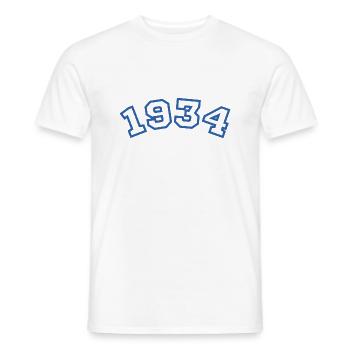 1934 bleu sport - T-shirt homme - blanc - Devant - AI Model Male 178 dark (178cm)