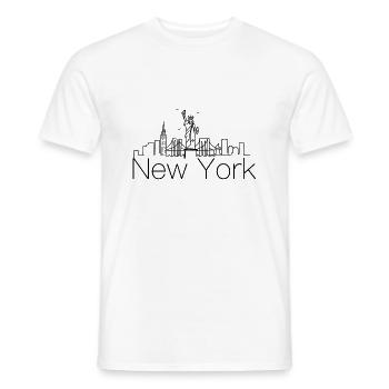 Horizon de New York - T-shirt homme - blanc - Devant - AI Model Male 178 dark (178cm)