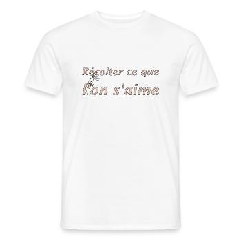 Récolter l'amour - T-shirt homme - blanc - Devant - AI Model Male 178 dark (178cm)