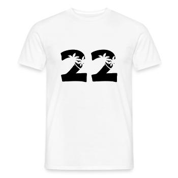 22 - Men's T-Shirt - white - Front - AI Model Male 178 dark (178cm)