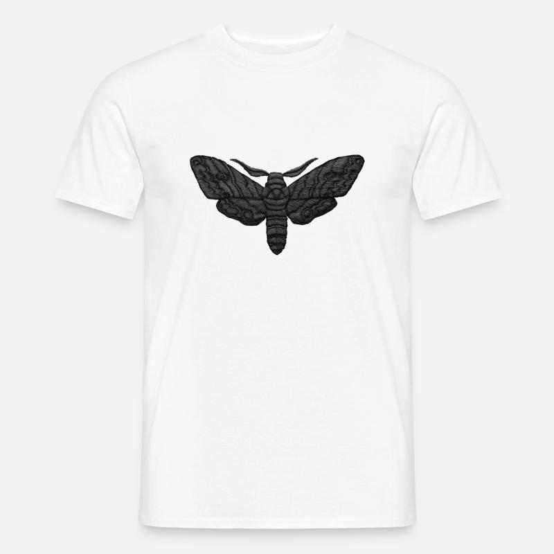 Black Moth – mystisches Stickmuster - Männer T-Shirt - Weiß