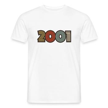 2001 Retro Jahrgang - Männer T-Shirt - Weiß - Vorne - AI Model Male 178 dark (178cm)
