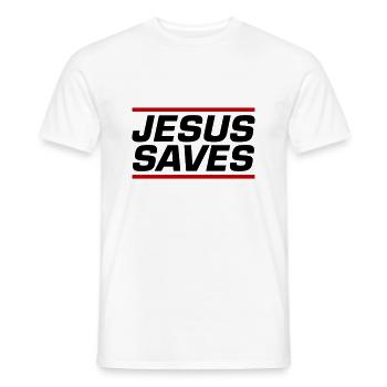 Jesus Rettet Bibelvers - Männer T-Shirt - Weiß - Vorne - AI Model Male 178 dark (178cm)