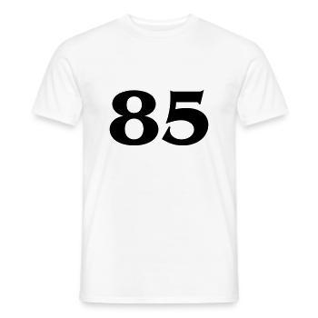 Zahl 85 - Men's T-Shirt - white - Front - AI Model Male 178 dark (178cm)
