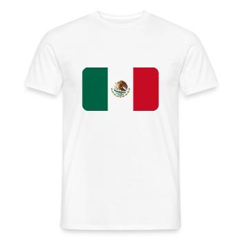 MEXICO FLAG round corner 400 dpi - Men's T-Shirt - white - Front - AI Model Male 178 dark (178cm)