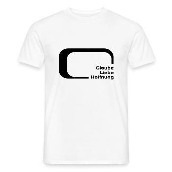 faith love hope - Men's T-Shirt - white - Front - AI Model Male 178 dark (178cm)
