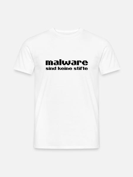 malware sind keine stifte Hacker Virus Trojaner - Männer T-Shirt - Weiß