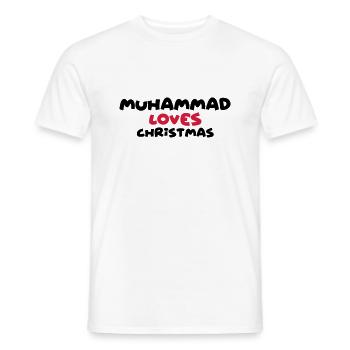 muhammad loves christmas xmas name - Men's T-Shirt - white - Front - AI Model Male 178 dark (178cm)