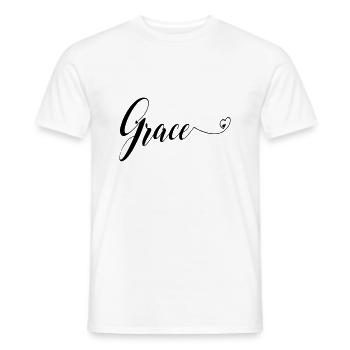 (grace) - Männer T-Shirt - Weiß - Vorne - AI Model Male 178 dark (178cm)