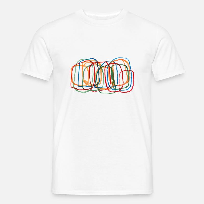 Farbige Rechtecke - Männer T-Shirt - Weiß