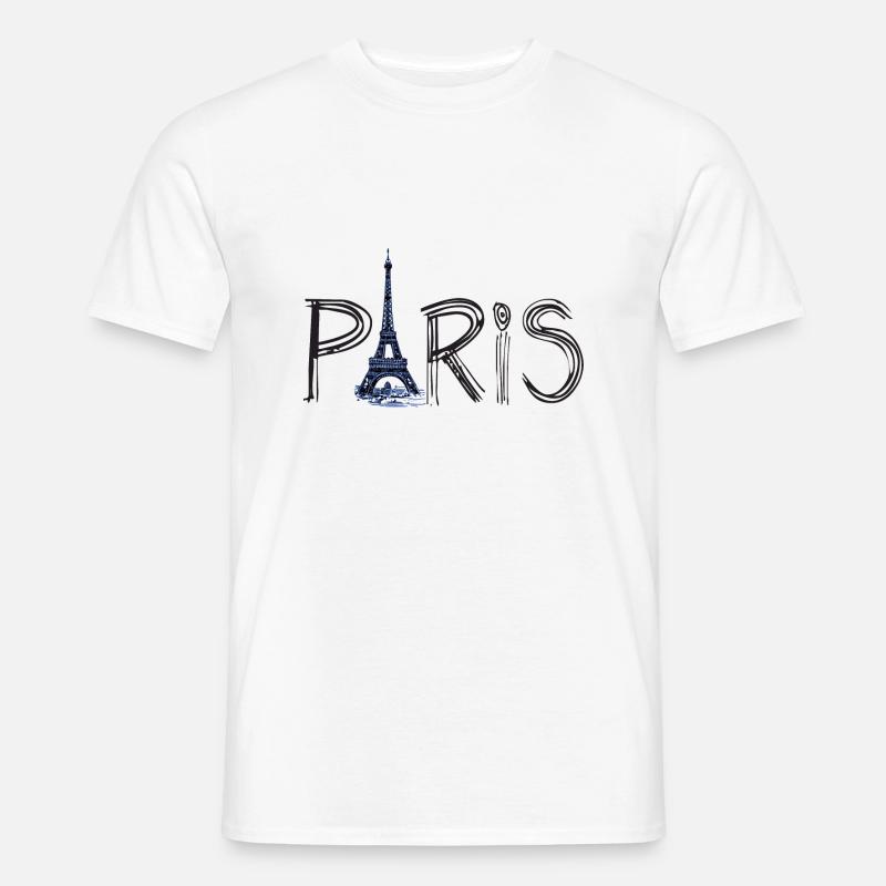 Paris und Eiffelturm - Männer T-Shirt - Weiß