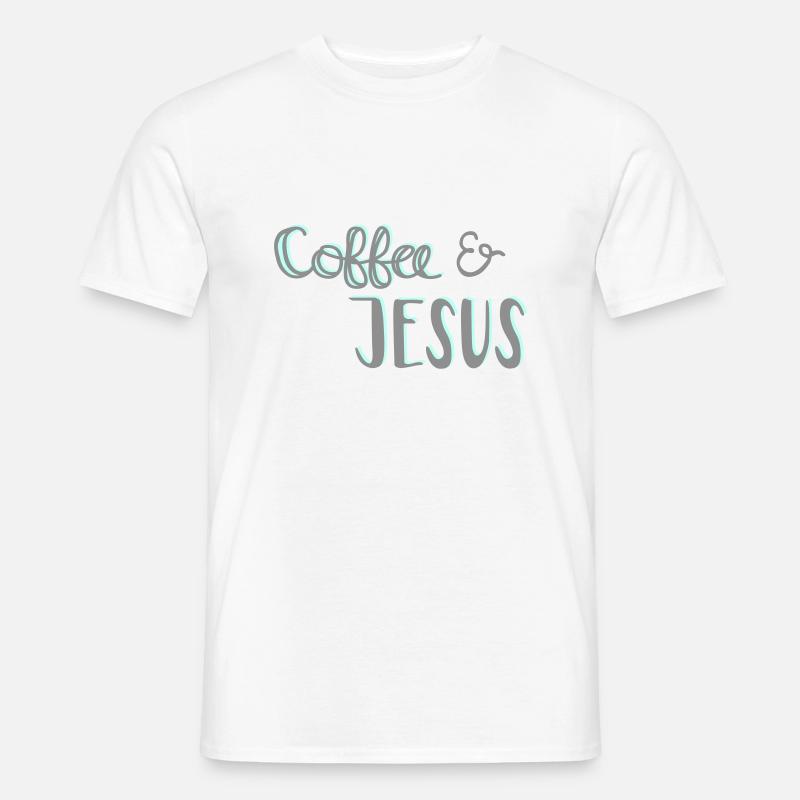 Coffee & Jesus - Männer T-Shirt - Weiß