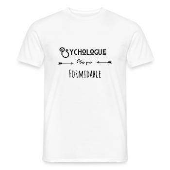 Psychologue plus que formidable cadeau humour - T-shirt homme - blanc - Devant - AI Model Male 178 dark (178cm)