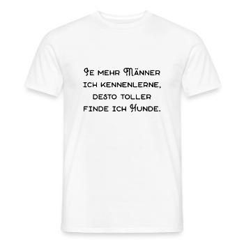 Männer und Hunde lustiger Spruch Haustiere dating - Männer T-Shirt - Weiß - Vorne - AI Model Male 178 dark (178cm)