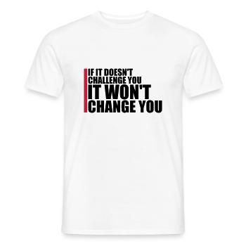 Workout Fitness Motivation Quote - Men's T-Shirt - white - Front - AI Model Male 178 dark (178cm)