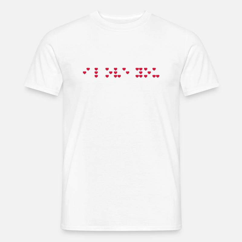 i love you in braille code, Braille script. - Men’s T-shirt - white