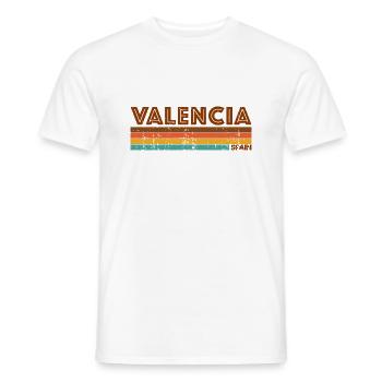 Vintage 1980s Style Valencia Spain - T-shirt homme - blanc - Devant - AI Model Male 178 dark (178cm)