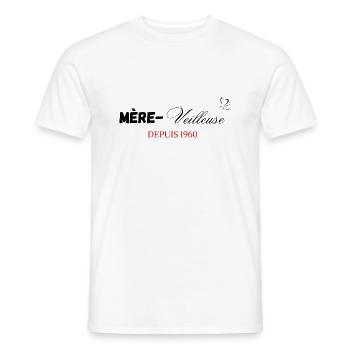 Mère veilleuse depuis 1960 - T-shirt homme - blanc - Devant - AI Model Male 178 dark (178cm)