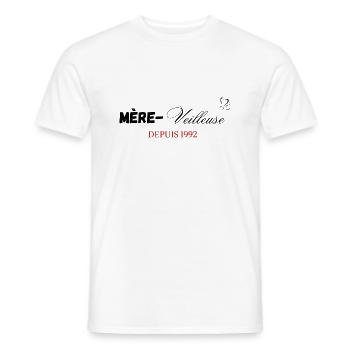 Mère veilleuse depuis 1992 - T-shirt homme - blanc - Devant - AI Model Male 178 dark (178cm)