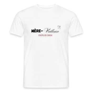 Mère veilleuse depuis 2004 - T-shirt homme - blanc - Devant - AI Model Male 178 dark (178cm)