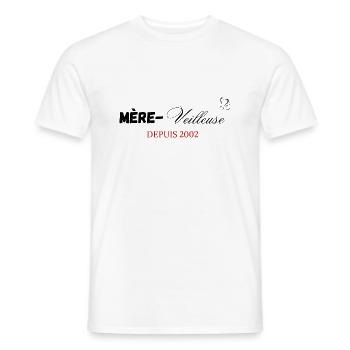 Mère veilleuse depuis 2002 - T-shirt homme - blanc - Devant - AI Model Male 178 dark (178cm)