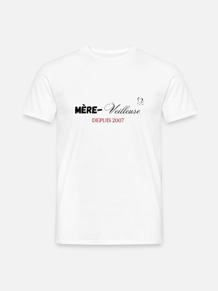 Mère veilleuse depuis 2007 - T-shirt homme - blanc