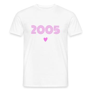 Born in 2005 daughter - Men's T-Shirt - white - Front - AI Model Male 178 dark (178cm)