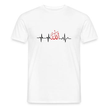 Battement de cœur allah - T-shirt homme - blanc - Devant - AI Model Male 178 dark (178cm)