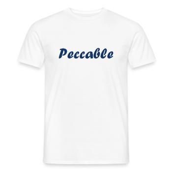 Peccable - T-shirt homme - blanc - Devant - AI Model Male 178 dark (178cm)