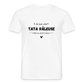 Je suis une tata râleuse mais au grand cœur - T-shirt homme - blanc - Devant - AI Model Male 178 dark (178cm)