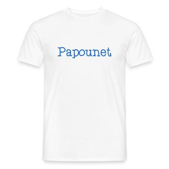 PAPOUNET. PAPA. FÊTE DES PÈRES. BONNE FÊTE PAPA - T-shirt homme - blanc - Devant - AI Model Male 178 dark (178cm)