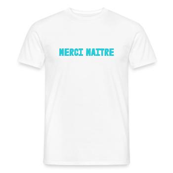MASTER. THANK YOU. THANK YOU, MASTER. MASTER. MASTER GIFT - Men's T-Shirt - white - Front - AI Model Male 178 dark (178cm)