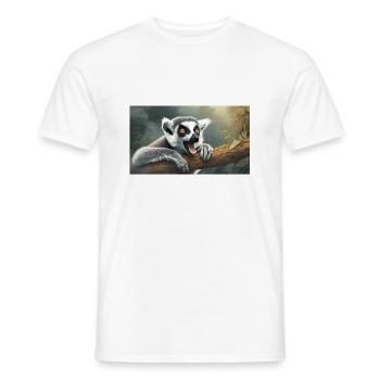Niedliche Tiere chillen – Kattis - Männer T-Shirt - Weiß - Vorne - AI Model Male 178 dark (178cm)