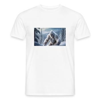 Sasquatch Bigfoot in den Bergen Schneemonster - Männer T-Shirt - Weiß - Vorne - AI Model Male 178 dark (178cm)