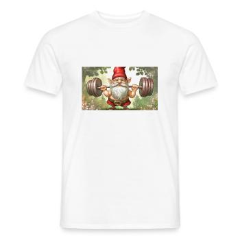 cute little gnomes everyday life – working out - Men's T-Shirt - white - Front - AI Model Male 178 dark (178cm)