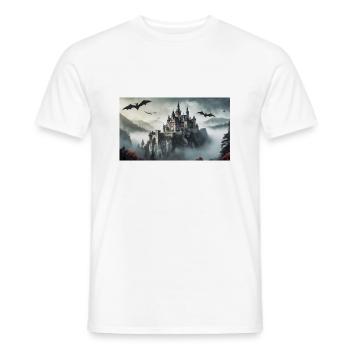 creepy mythical places – Castle of Dracula - Men's T-Shirt - white - Front - AI Model Male 178 dark (178cm)