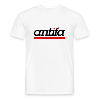 Logo antifa moderne - T-shirt homme - blanc - Devant - AI Model Male 178 dark (178cm)