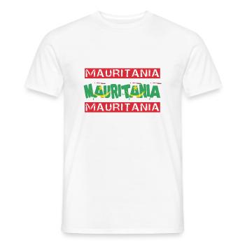 Mauritania Text Flag - Men's T-Shirt - white - Front - AI Model Male 178 dark (178cm)