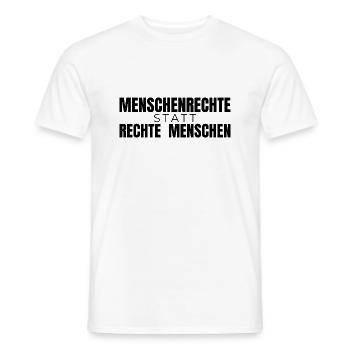 Menschenrechte statt rechte Menschen - Spruch - Männer T-Shirt - Weiß - Vorne - AI Model Male 178 dark (178cm)