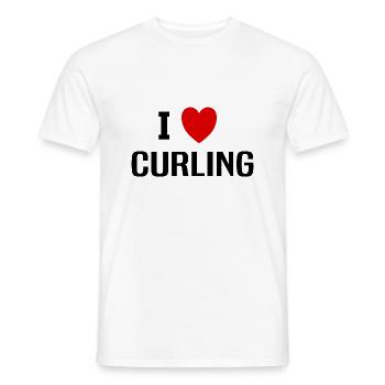 I love Curling - Men's T-Shirt - white - Front - AI Model Male 178 dark (178cm)
