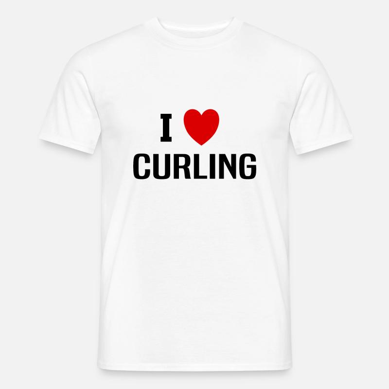 Ich liebe Curling - Männer T-Shirt - Weiß