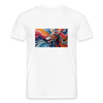 Create A Print In 3D Hyper Realistic - Men's T-Shirt - white - Front - AI Model Male 178 dark (178cm)