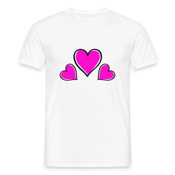 herz love - Männer T-Shirt - Weiß - Vorne - AI Model Male 178 dark (178cm)
